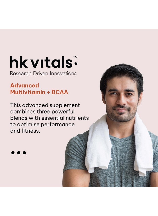 HEALTHKART هيلث كارت hk فيتالز فيتامينات متعددة متقدمة مع BCAA - معادن، أحماض أمينية، حمض الهيالورونيك، ومضادات الأكسدة - 60 قرص فيتامين متعدد - المناعة والطاقة - Image 3