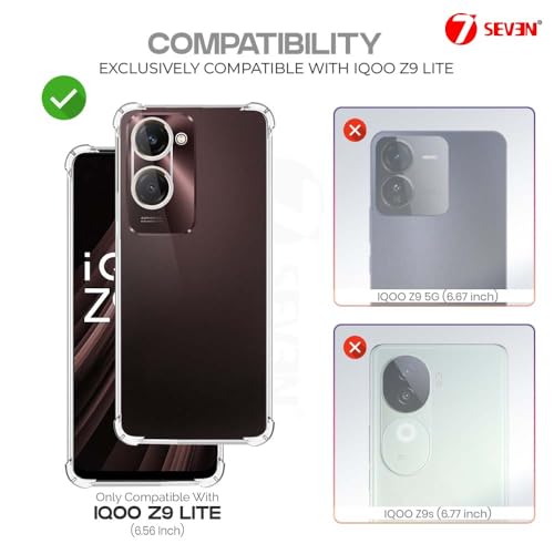 7-Seven 7SEVEN® Back Cover for IQOO Z9 Lite Transparent Mobile Back Case Shock Proof Design Camera Edges Protection Crystal Clear Phone Case Silicon Soft TPU and Flexible Bumper Phone Cover - Image 2