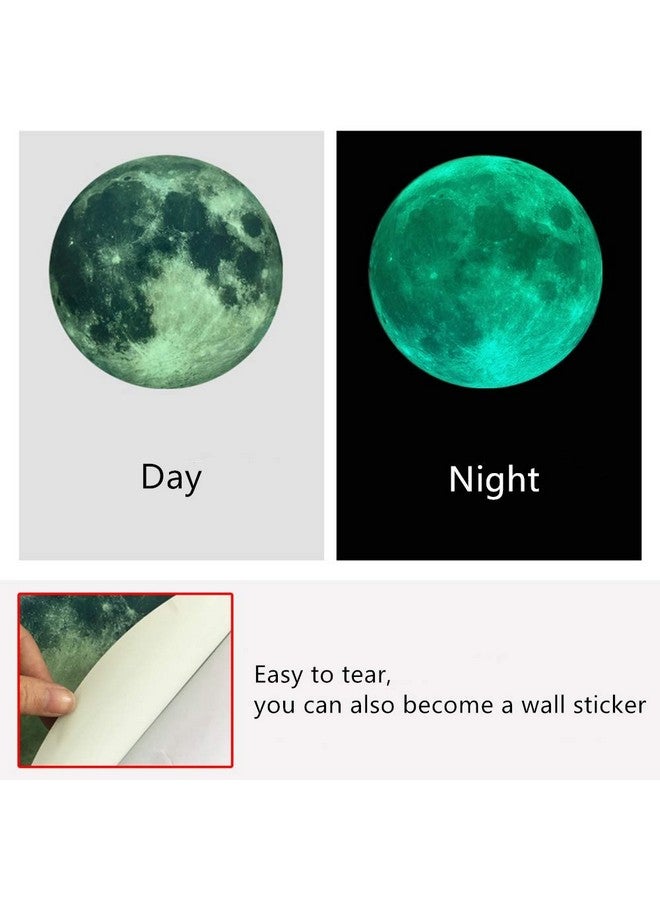 كيدال يتوهج في الظلام القمر 30 سم متوهجة مضيئة الجدار أو السقف ملصقات الفن القابلة للإزالة لاصق جدار صائق لغرفة نوم الاطفال - Image 4