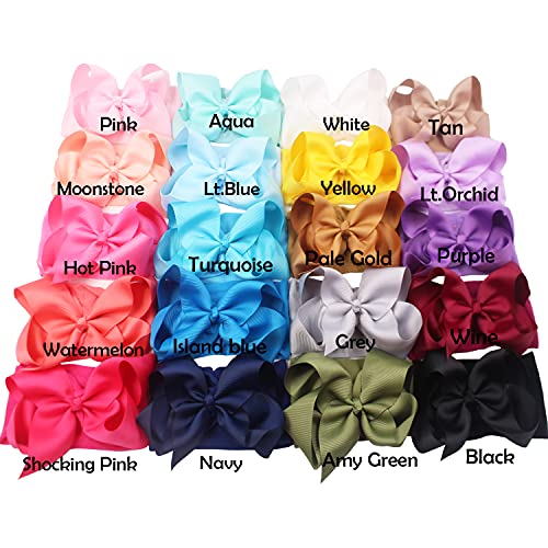 CellElection 20PCS Baby Girls Soft Nylon Headbands 6Inch Big Bows Elastic Nylon Hairbands Hair Accessories for Newborns Infants Toddlers Kids… - Image 2