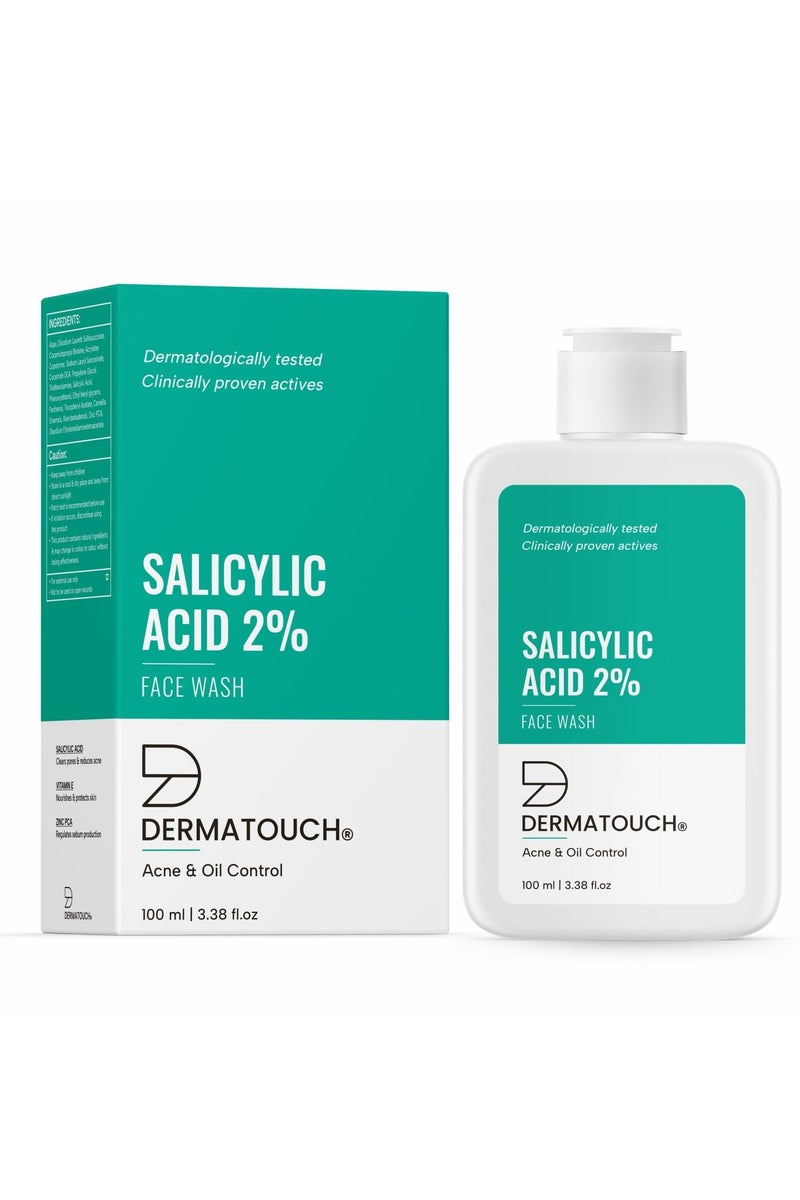 DERMATOUCH Salicylic Acid 2% Face Wash | For Acne & Oil Control | Suitable to All Skin Types | For both Men & Women | 100ML - Image 1