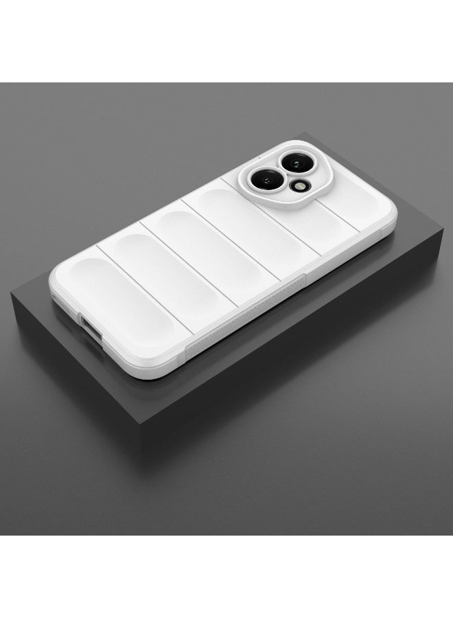 Phantom Shield Silicone Case with Anti-Scratch Soft Microfiber Lining, High Resilience Rubber Full Body Shockproof Cover Compatible with Honor 400 (White) - Image 3