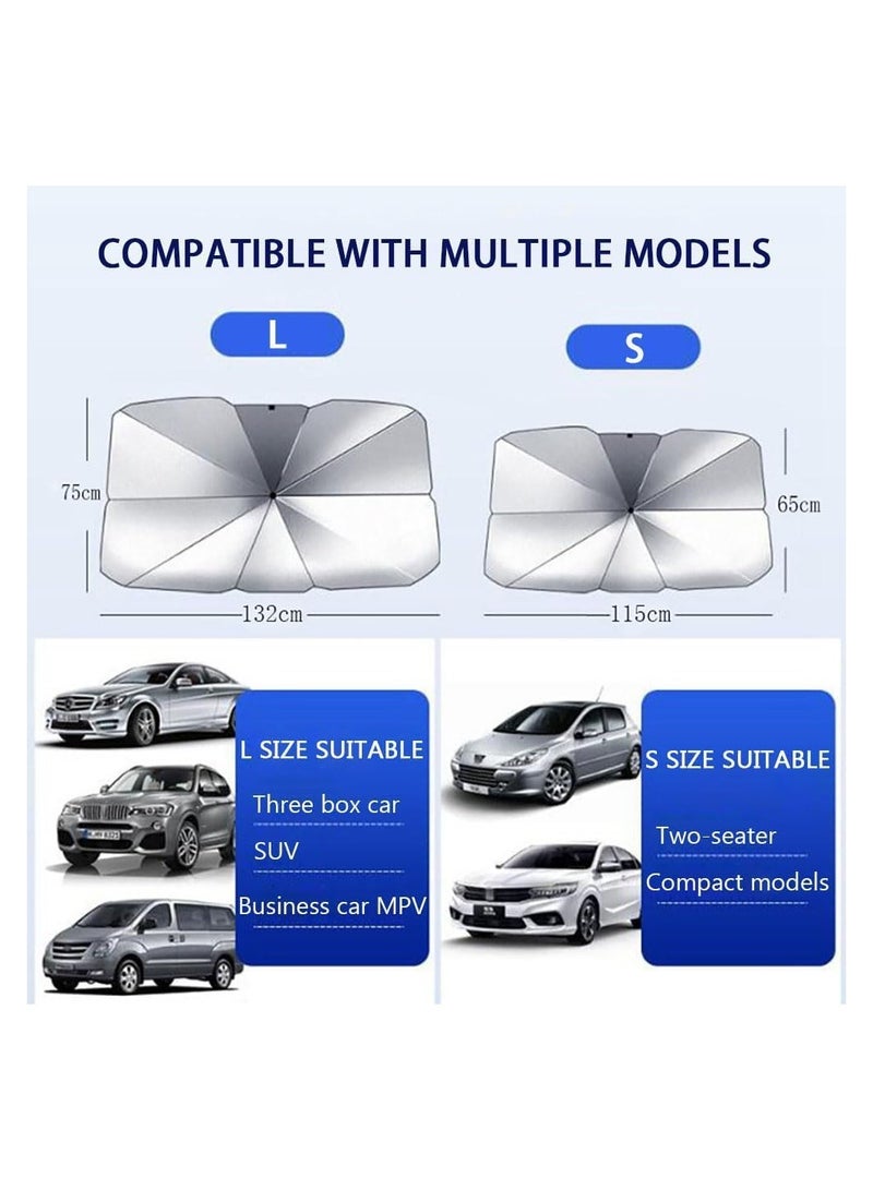 Foldable Car Sunshade Umbrella Sun Shade for Car Window Summer Sun Protection UV Protection Heat Insulation Car Interior Front Window Sunshade - Image 2