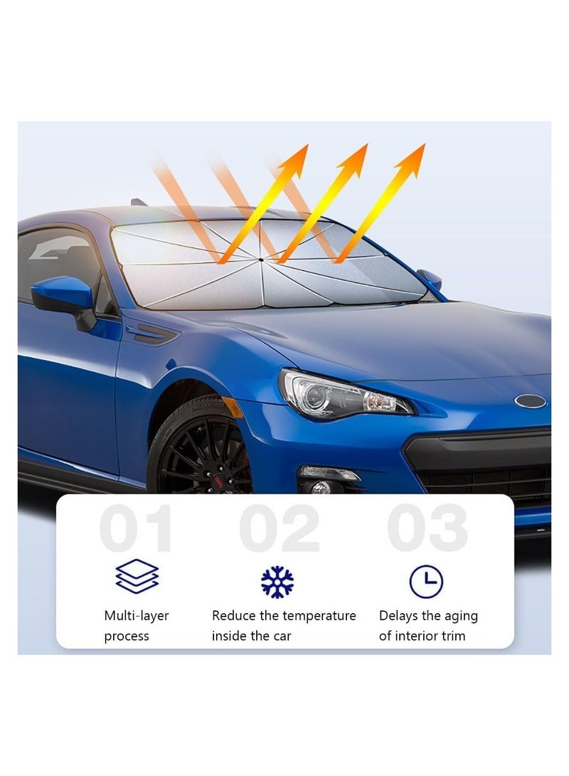 Foldable Car Sunshade Umbrella Sun Shade for Car Window Summer Sun Protection UV Protection Heat Insulation Car Interior Front Window Sunshade - Image 3
