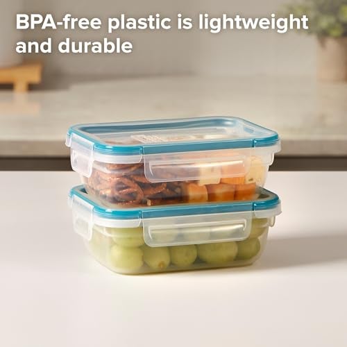 Snapware Total Solution 2-Pack (3-Cup) Plastic Food Storage Containers Set, Leakproof & Airtight Locking Lids Tupperware, Non-Toxic BPA-Free Lids, Microwave Dishwasher Freezer Safe - Image 3