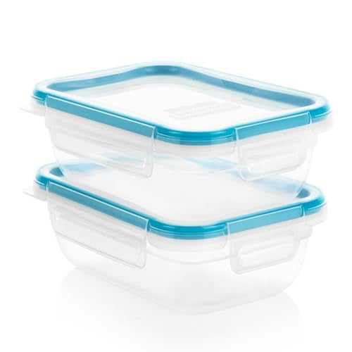 Snapware Total Solution 2-Pack (3-Cup) Plastic Food Storage Containers Set, Leakproof & Airtight Locking Lids Tupperware, Non-Toxic BPA-Free Lids, Microwave Dishwasher Freezer Safe - Image 1
