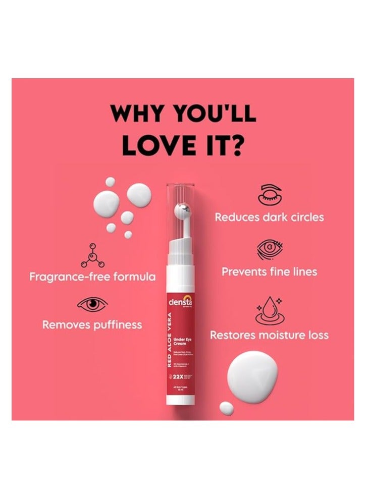 Clensta Red Aloe Vera Under Eye Cream 15ml - Image 2