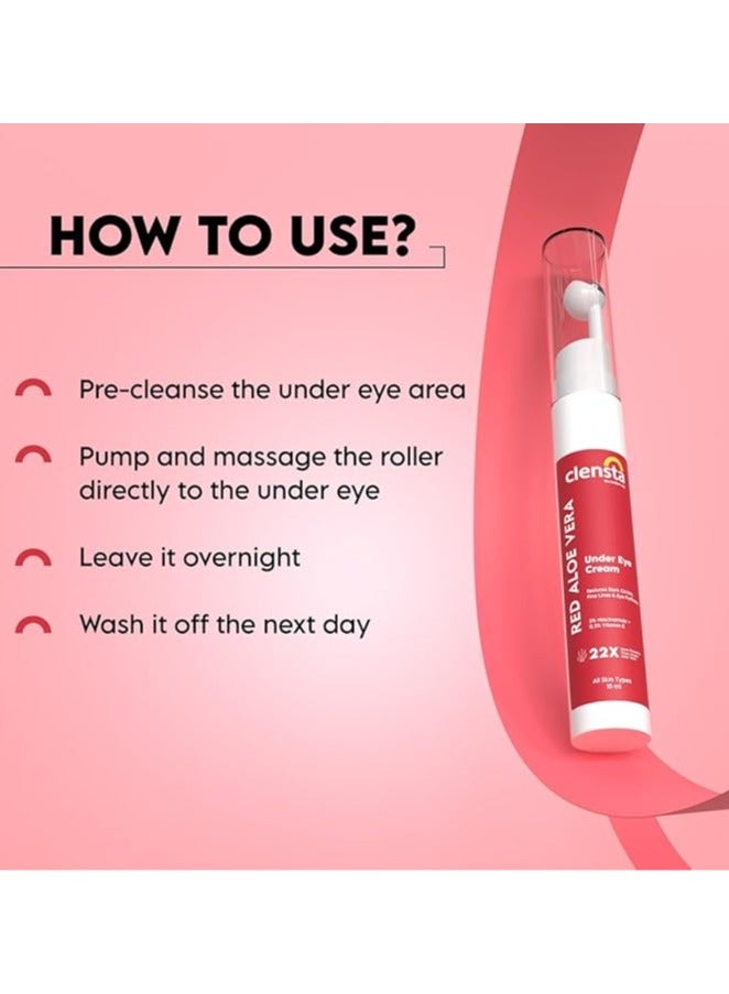 Clensta Red Aloe Vera Under Eye Cream 15ml - Image 3