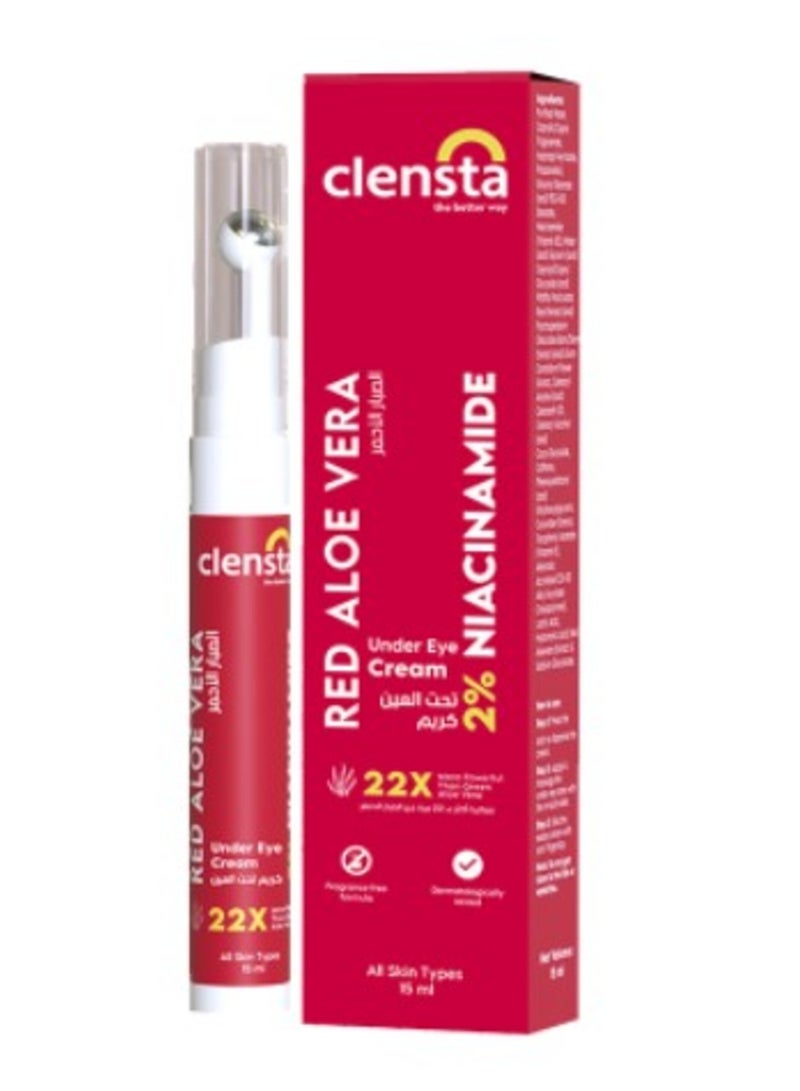 Clensta Red Aloe Vera Under Eye Cream 15ml - Image 1