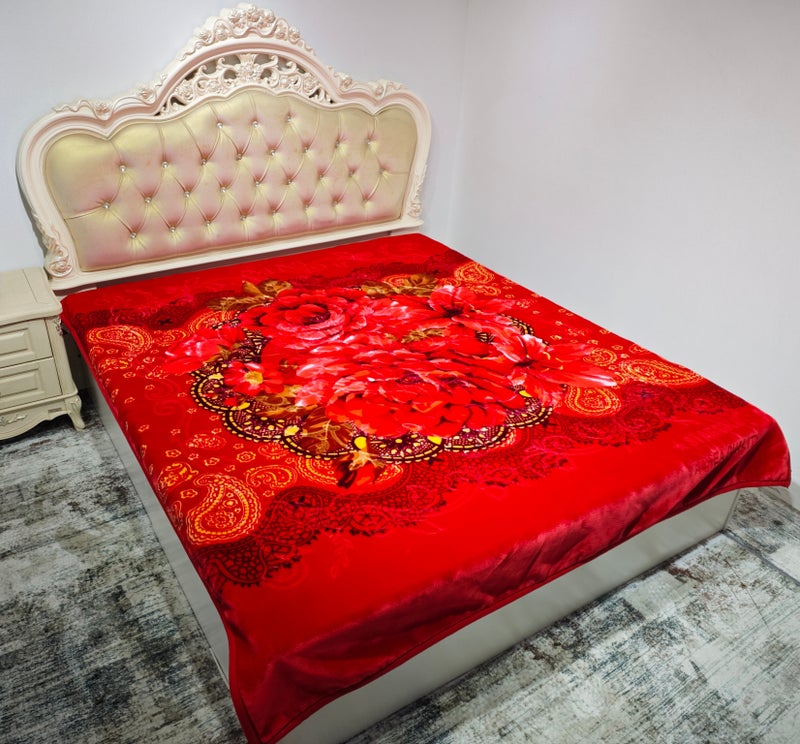 Stargold 2 Ply embossed super soft printed raschel blanket warm and comfortable to sleep 15 lbs - Image 1