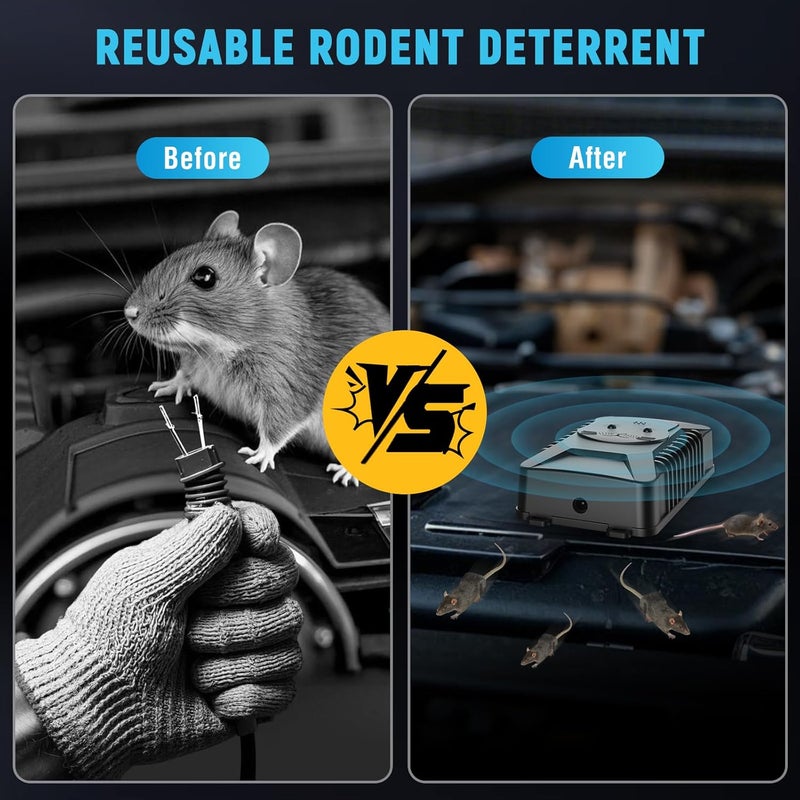 zechuan Rodent Repellent with Strobe Light, Battery-Powered Under Hood Mouse Repeller for Cars, Trucks, RVs, and Attics, Protects Car Engines and Spaces from Rats, Mice, and Squirrels, 1 Pack - Image 5