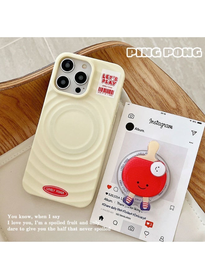 Table Tennis Badminton Protection Case With Magsafe For iPhone 15 Plus, Magnetic Yellow