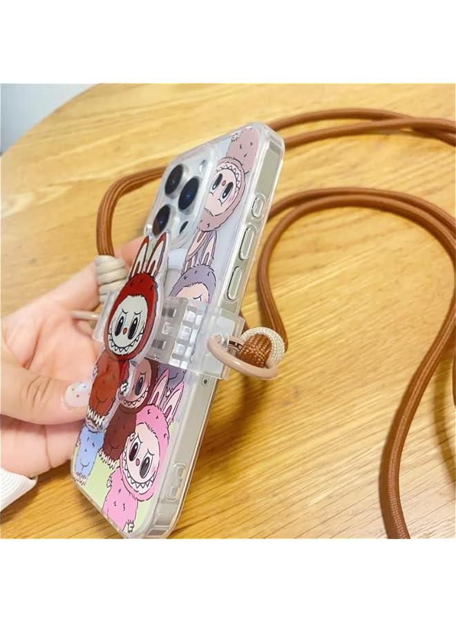 Arabest Cute Cartoon for Phone 15 Case with Card Slot Phone Case TPU Silicone Scratch Resistant Shockproof Kids Girls Women (15,Pink) - Image 3