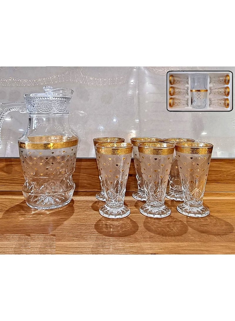 DejaVu Jake Juice Set with 6 Gold /Clear Glasses - Image 2