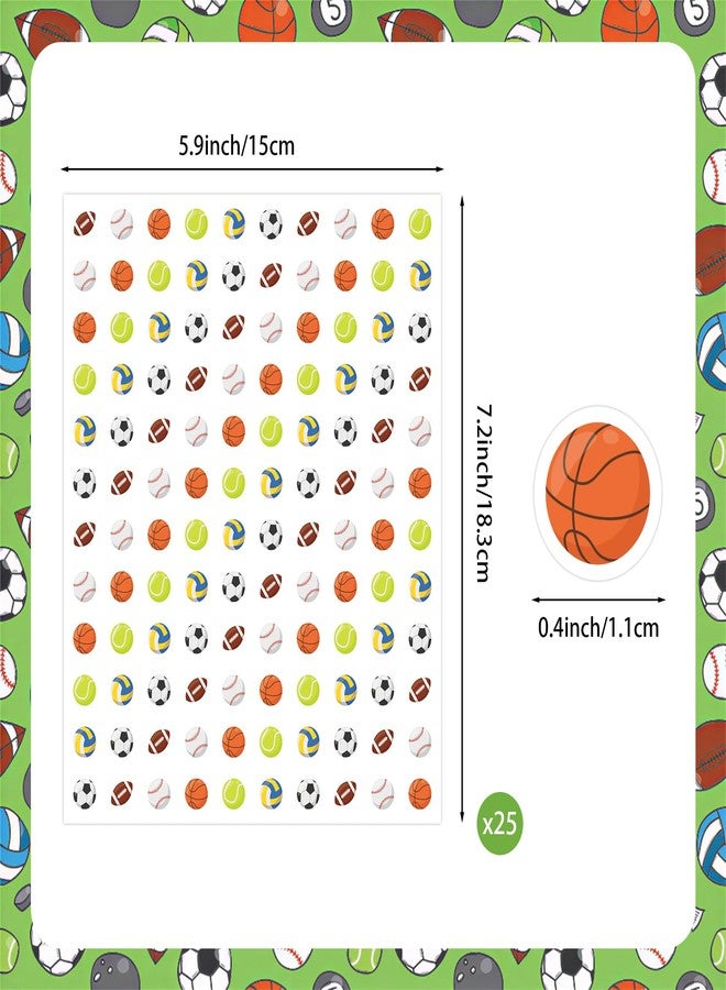 Adecortalk 3000 Pcs Sport Stickers for Kids Classroom Football Basketball Baseball Soccer Ball Stickers for Boys Girls Sport Birthday Party Decorations, Water Bottles Scrapboo Craft Party Supplies - Image 2