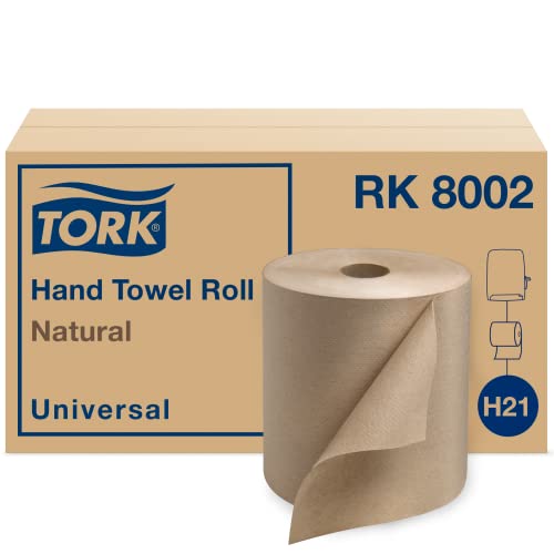 Tork Natural Paper Hand Towel Roll H21 100% Recycled Fiber, Universal Fit 6 Rolls x 800 Ft (RK8002) - Image 1