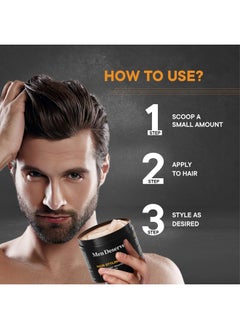MEN DESERVE Men Deserve - Hair Styling Cream (100g) | Provides Strong Hold & Nourishment | Paraben & Sulphate Free | Non-Greasy Hair Cream for Men With Coconut Oil & Keratin | Hair Cream for Dry and Frizzy Hair  - Image 4