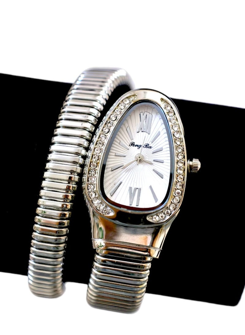 FANDER BLUE Fenderbello Luxury Women's Watch in Stainless Steel with Snake Design - Image 2