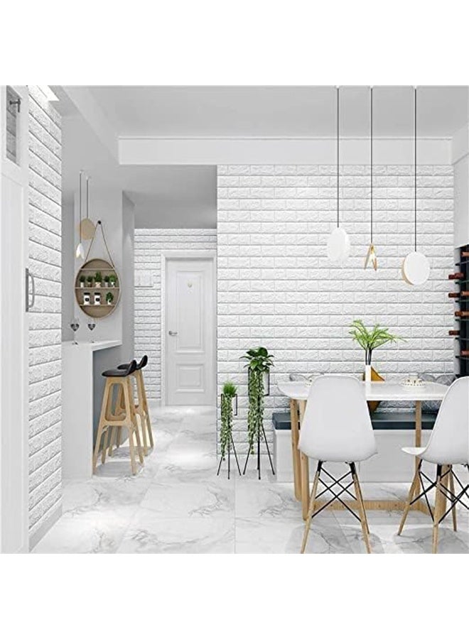 RollsTimi  10Pcs 3D Wall Panels Peel and Stick - Self Adhesive White Wallpaper, 70x77cm Modern DIY Wall Paneling for Home Decor, Waterproof & Easy to Install - Image 2