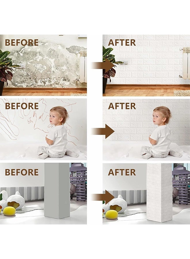 RollsTimi  10Pcs 3D Wall Panels Peel and Stick - Self Adhesive White Wallpaper, 70x77cm Modern DIY Wall Paneling for Home Decor, Waterproof & Easy to Install - Image 4