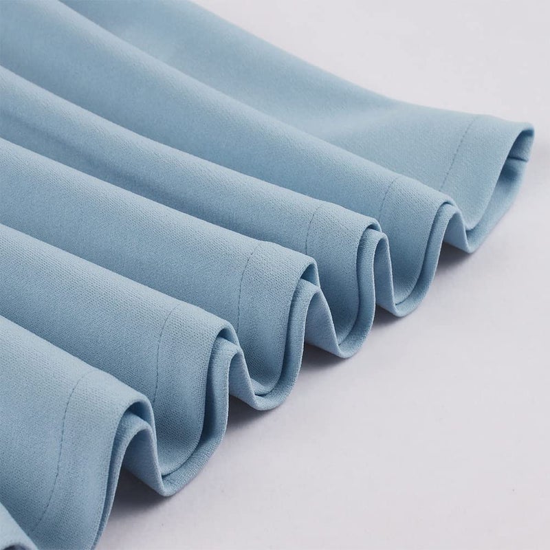 IKADEX Vintage Women 1940s Bow Tie Neck Dress Retro 40s 50s Button Up Business Work A-line Cocktail Dresses Light Blue M - Image 5