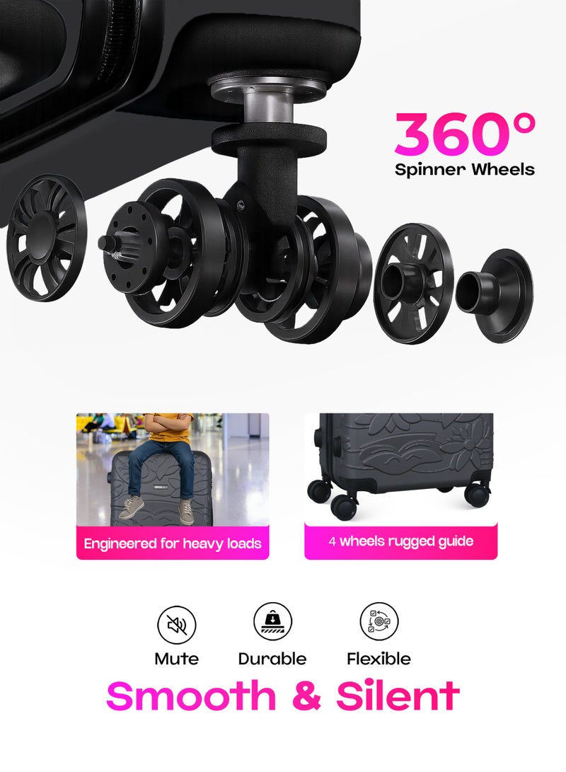 VIPTOUR Luggage Set 3Pcs ABS Trolley Bag Set With Number Lockable System - Image 2