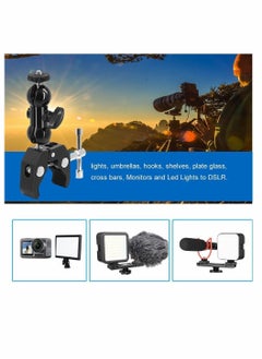 Y&D Roll over image to zoom in Camera Clamp, Magic Arm, Double Ball Head Adapter, for Canon Nikon DSLR Camera/for Gopro/LED Lights (black)  - Image 4