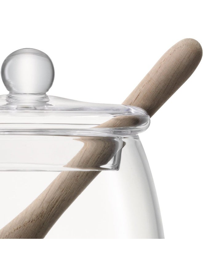 LSA International Serve Honey Pot & Oak Dipper H12.5cm Clear - Image 4