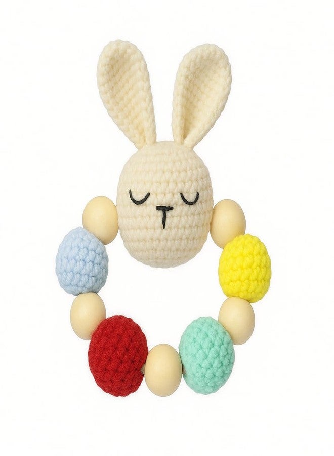 Sutra Handmade Bunny Rattle – 100% Organic Crochet Wool Teether Toy for Babies & Toddlers | Soft Stuffed Animal | Inch Hand-Knitted Baby Shower Toys Gift for Boys & Girls - Image 1