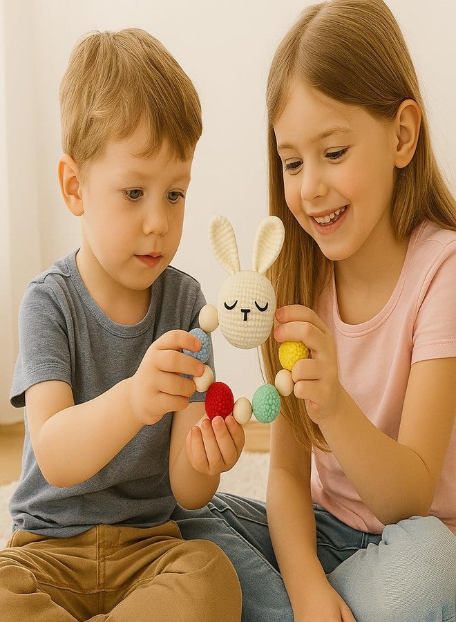 Sutra Handmade Bunny Rattle – 100% Organic Crochet Wool Teether Toy for Babies & Toddlers | Soft Stuffed Animal | Inch Hand-Knitted Baby Shower Toys Gift for Boys & Girls - Image 3