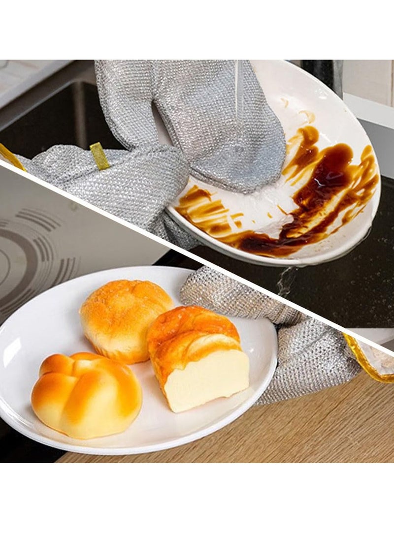 Dishwashing Wire Gloves, Wire Dishwashing Rags Metal Wire Dishwashing Cloths Gloves Scrubs Cleans Non-Scratch - Image 5