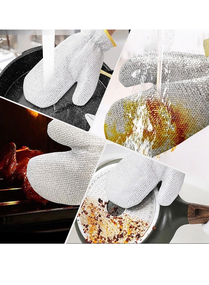 Dishwashing Wire Gloves, Wire Dishwashing Rags Metal Wire Dishwashing Cloths Gloves Scrubs Cleans Non-Scratch - Image 3