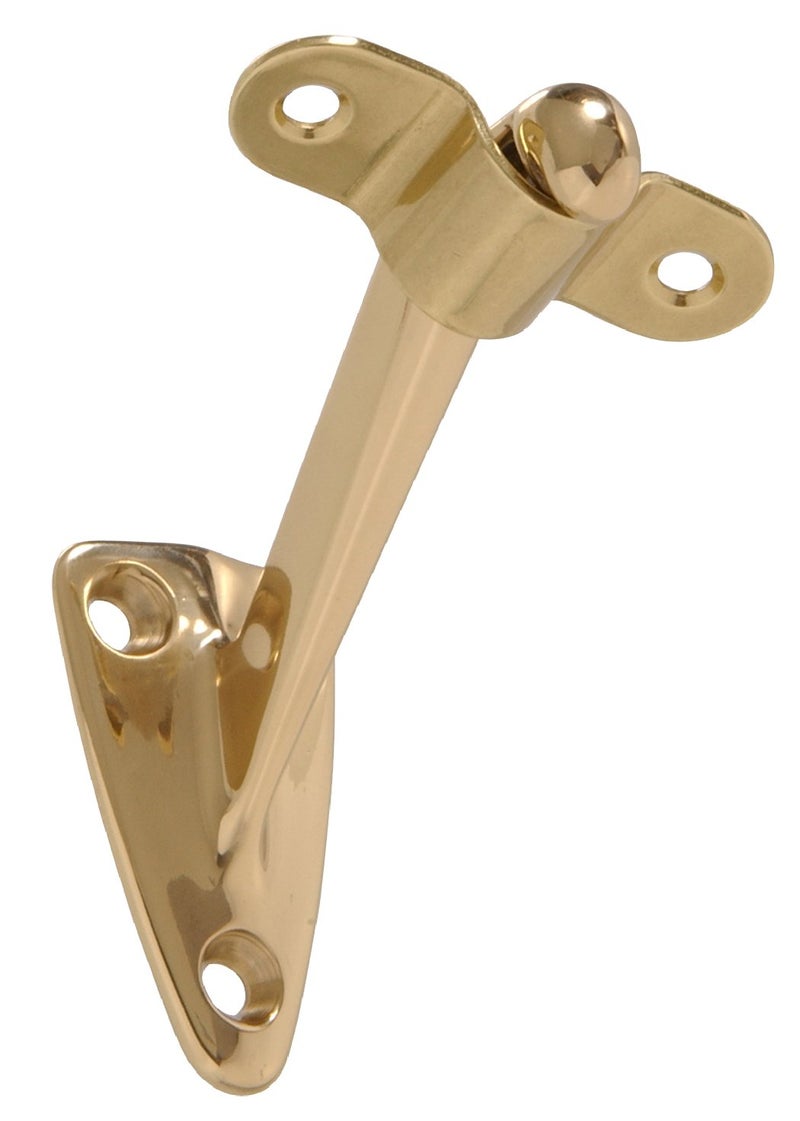 Hillman The Hillman Group 851537 Solid Brass Handrail Bracket Heavy Duty, Bright, Brass Finish - Image 1