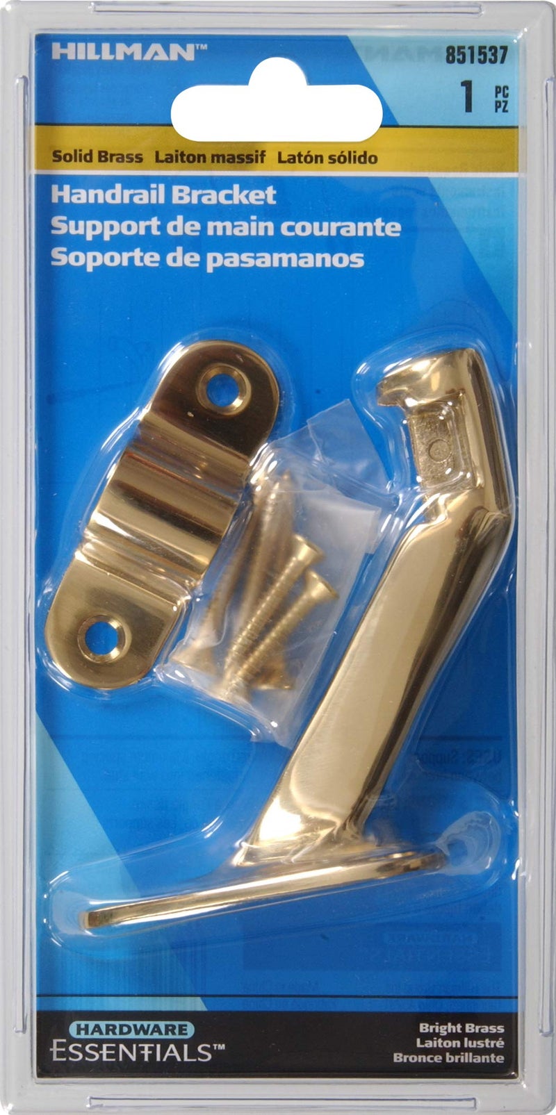 Hillman The Hillman Group 851537 Solid Brass Handrail Bracket Heavy Duty, Bright, Brass Finish - Image 2