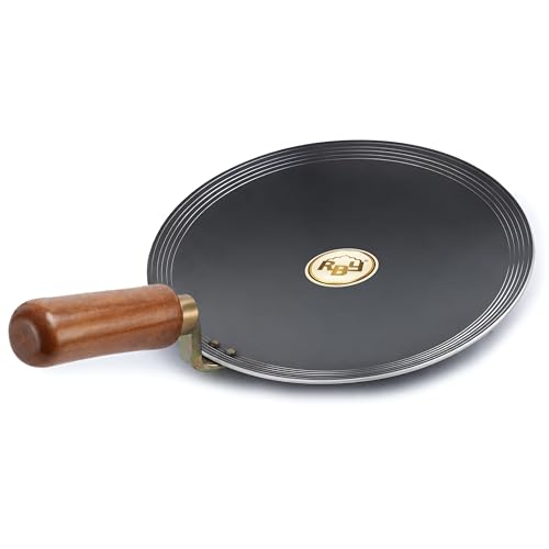 RBY Food Grade Iron Tawa 10 Inch 25.4 cm Pre-Seasoned Heavy Duty Flat Pan for Roti Chapati and Paratha Heavy Base Gas and Induction Compatible Made for Daily Cooking - Image 5