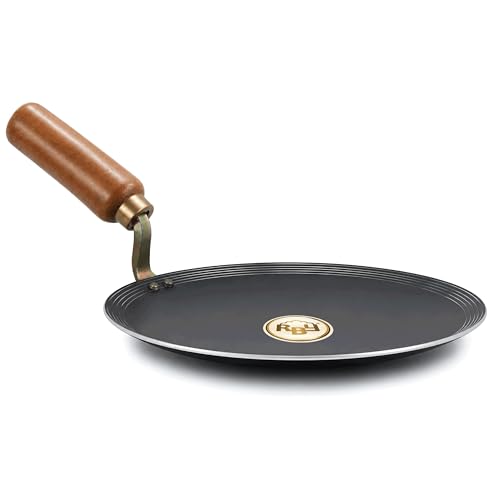 RBY Food Grade Iron Tawa 10 Inch 25.4 cm Pre-Seasoned Heavy Duty Flat Pan for Roti Chapati and Paratha Heavy Base Gas and Induction Compatible Made for Daily Cooking - Image 4