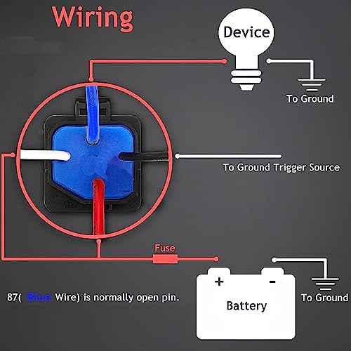 Gebildet مجموعة مفاتيح ريلاي مقاومة للماء 2 قطعة 40/30 أمبير 12AWG - 12 فولت تيار مستمر 4 دبابيس SPST للسيارات - Image 2