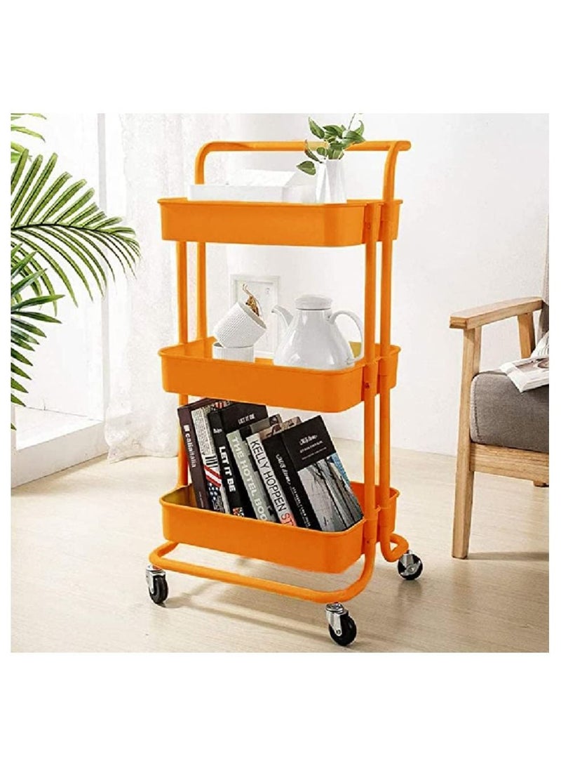 Dreamons link Storage Trolley, Kitchen Unit Storage Trolley For Kitchen Bathroom Laundry Room Rolling Cart On Wheels (Color : Orange) - Image 5