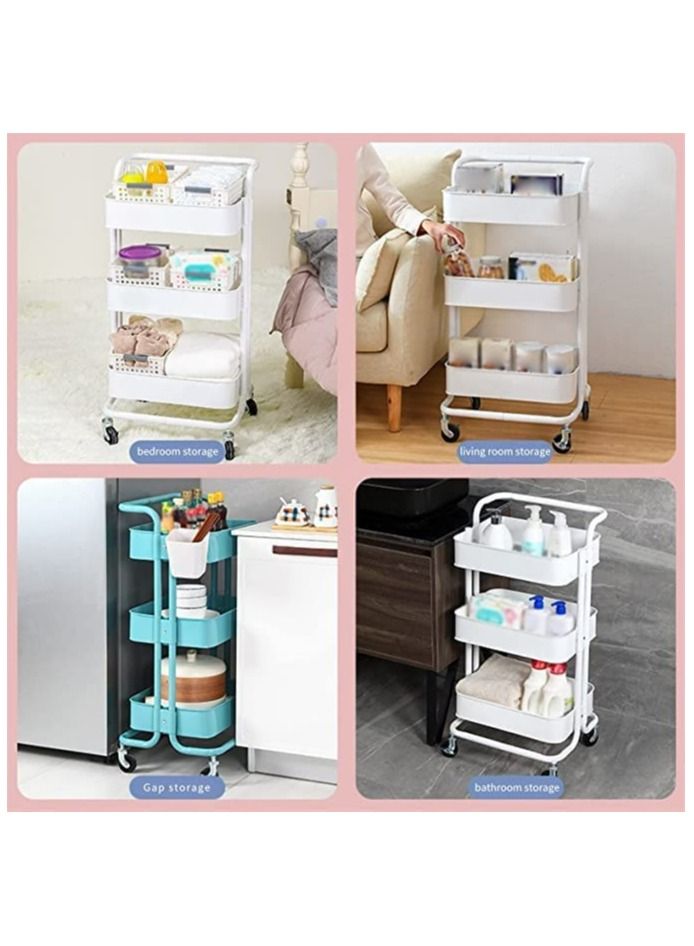 Dreamons link Storage Trolley, Kitchen Unit Storage Trolley For Kitchen Bathroom Laundry Room Rolling Cart On Wheels (Color : Orange) - Image 2