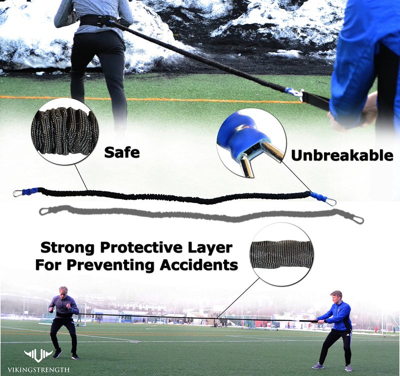 Vikingstrength - 360Â° Resistance Running Training Bungee Band (Waist) for Speed, Fitness Agility, Speed Strength â€“ Gym Equipment for Football, Basketball, Solo or Partner + V-Strength Workout App - Image 2
