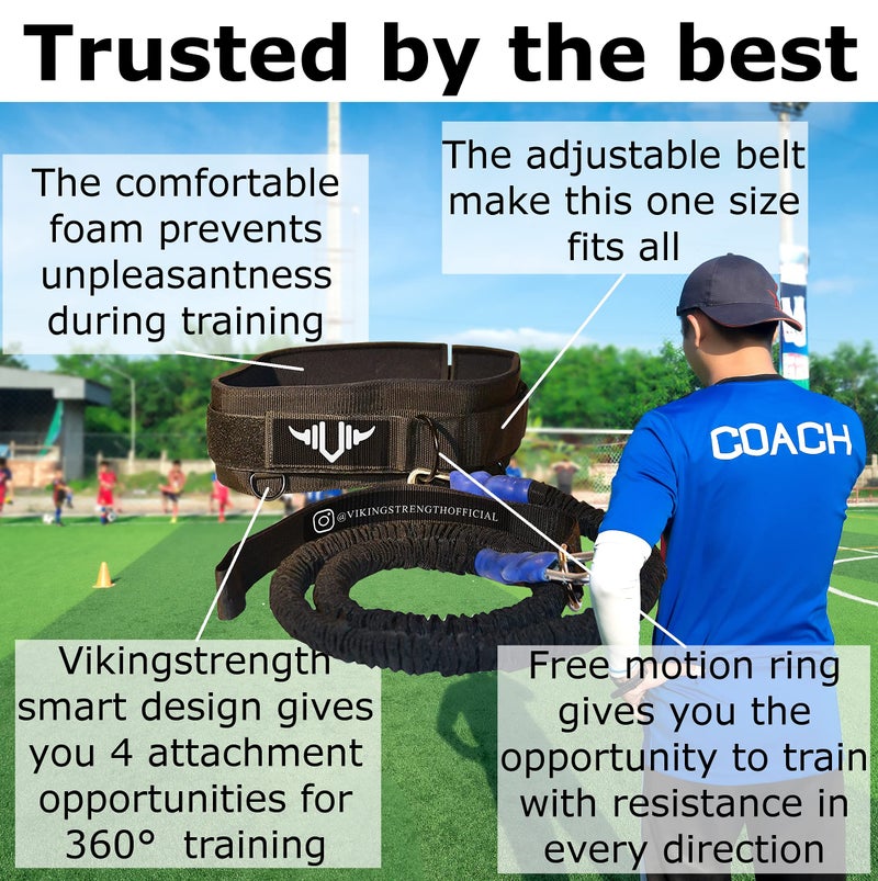Vikingstrength - 360Â° Resistance Running Training Bungee Band (Waist) for Speed, Fitness Agility, Speed Strength â€“ Gym Equipment for Football, Basketball, Solo or Partner + V-Strength Workout App - Image 4