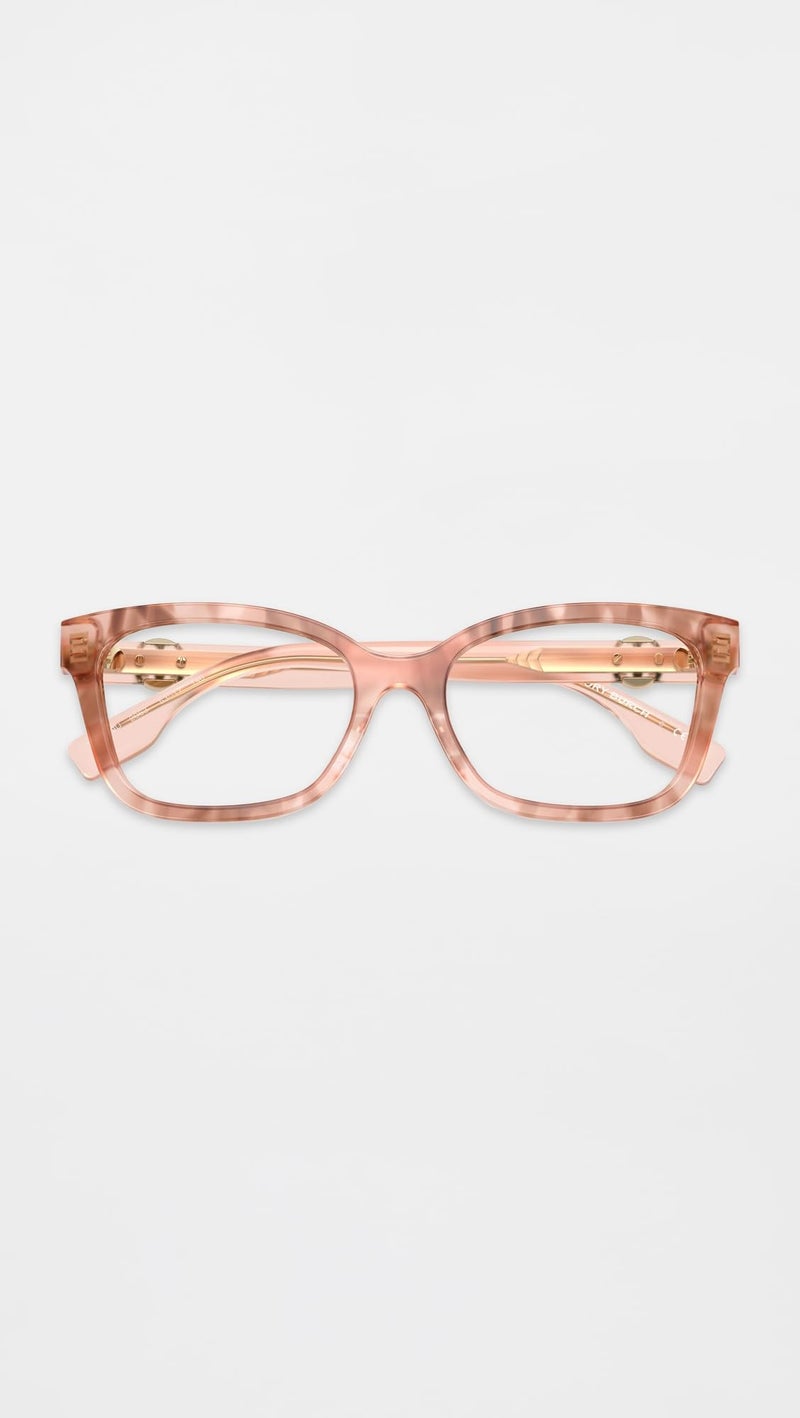 Tory Burch Women's Miller Square Eyeglasses, Pink Brown Transparent Tort, One Size - Image 4