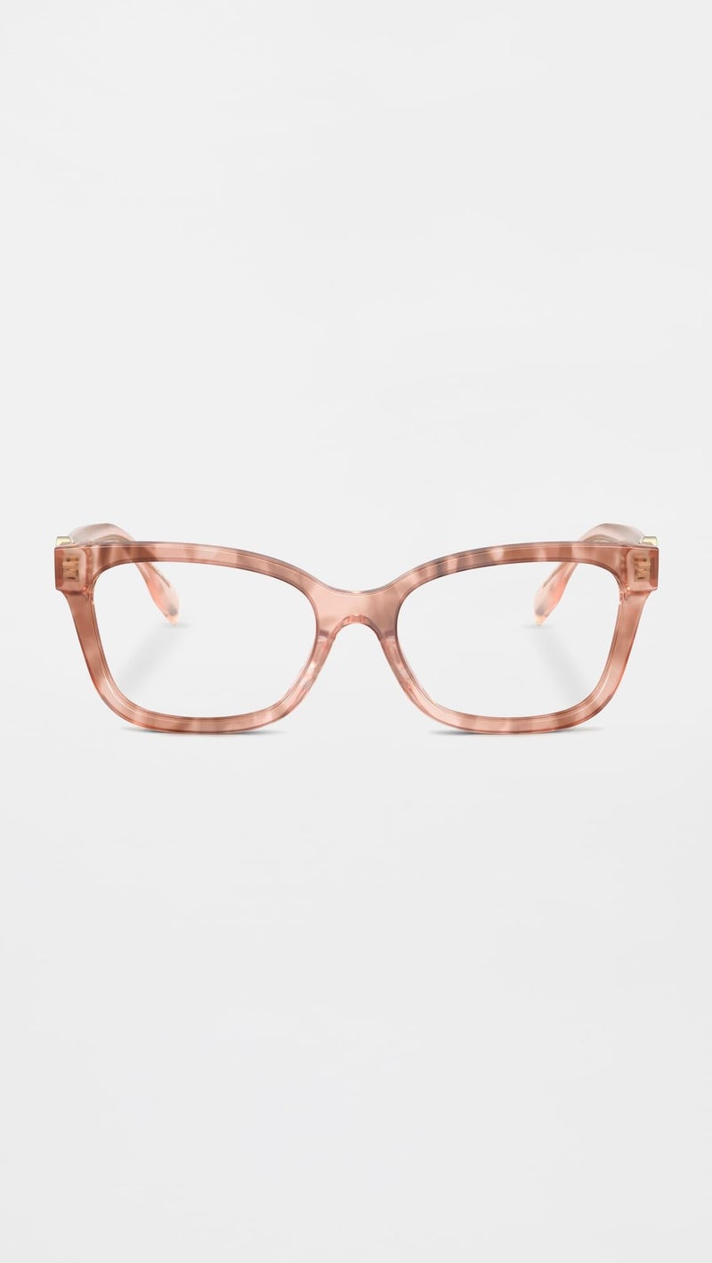 Tory Burch Women's Miller Square Eyeglasses, Pink Brown Transparent Tort, One Size - Image 2