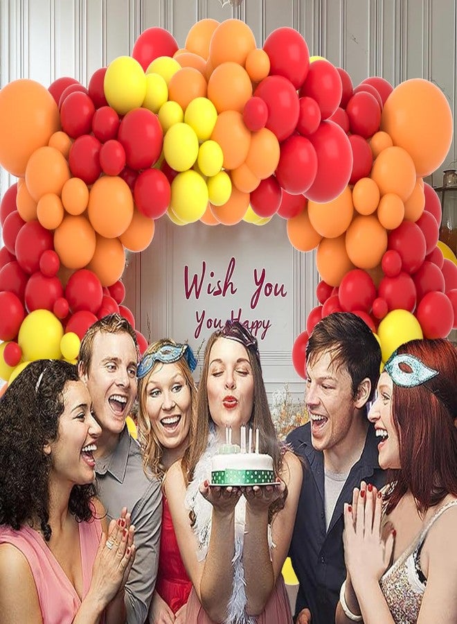 Cunnikku Red Yellow Orange Balloon Garland Arch Kit, 122PCS Orange Yellow Red Balloons for Fire Truck Theme Birthday Wedding Baby Bridal Shower Graduation Snniversary Firefighter Party Background Decoration… - Image 3