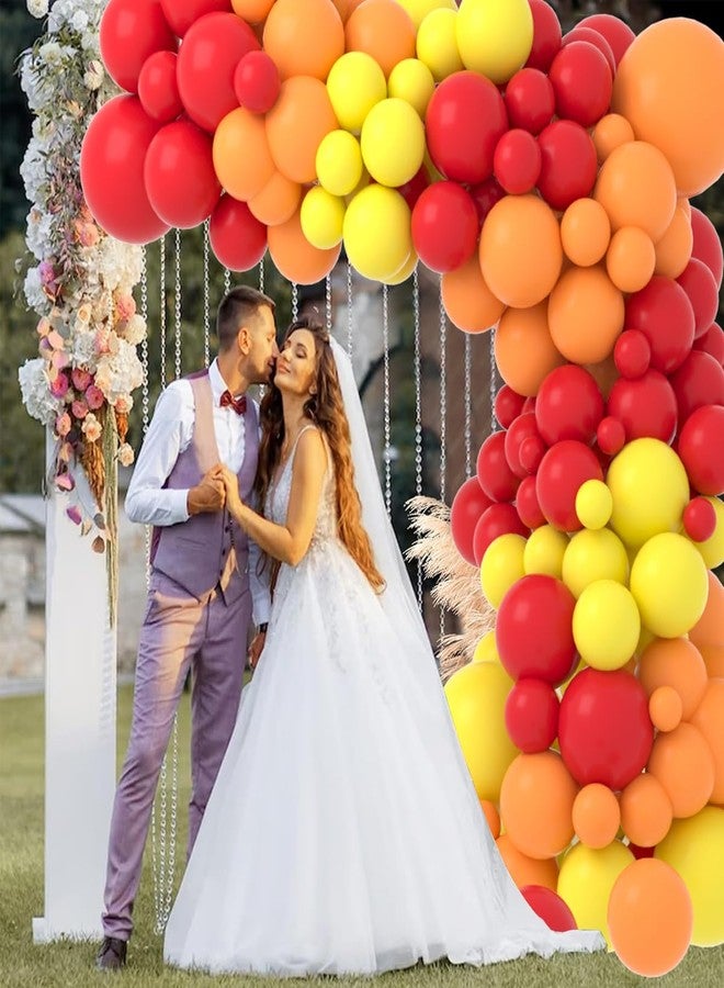 Cunnikku Red Yellow Orange Balloon Garland Arch Kit, 122PCS Orange Yellow Red Balloons for Fire Truck Theme Birthday Wedding Baby Bridal Shower Graduation Snniversary Firefighter Party Background Decoration… - Image 2