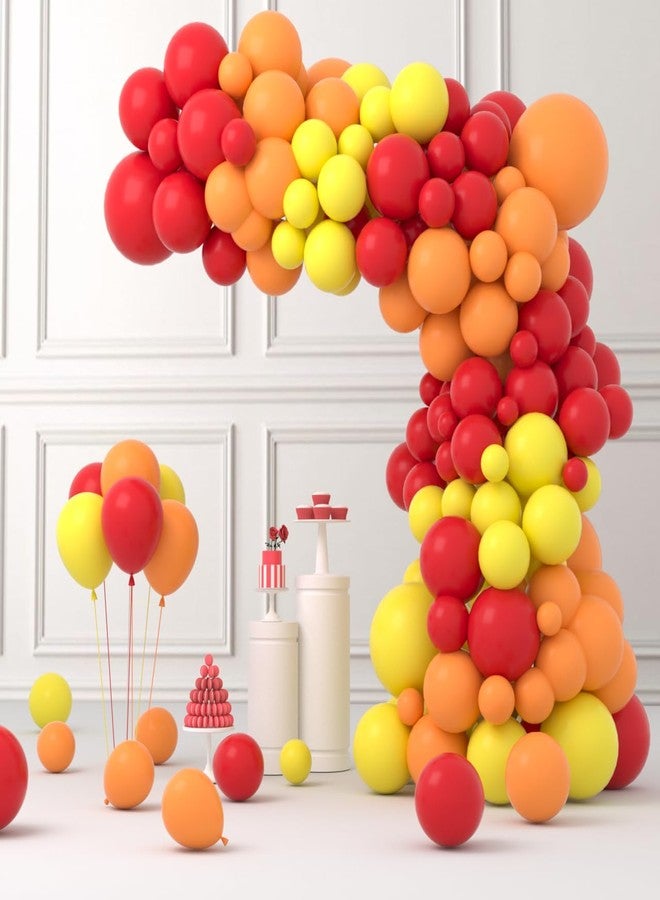 Cunnikku Red Yellow Orange Balloon Garland Arch Kit, 122PCS Orange Yellow Red Balloons for Fire Truck Theme Birthday Wedding Baby Bridal Shower Graduation Snniversary Firefighter Party Background Decoration… - Image 1