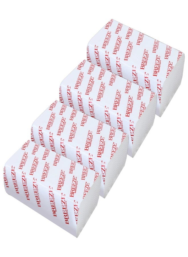 BREEZE BRE011 MultiFold Tissue Paper Extra Soft & Highly Absorbent Napkin for Kitchen Office & Home Use (Pack of 4, 520 Sheets, Rectangular Box) - Image 1