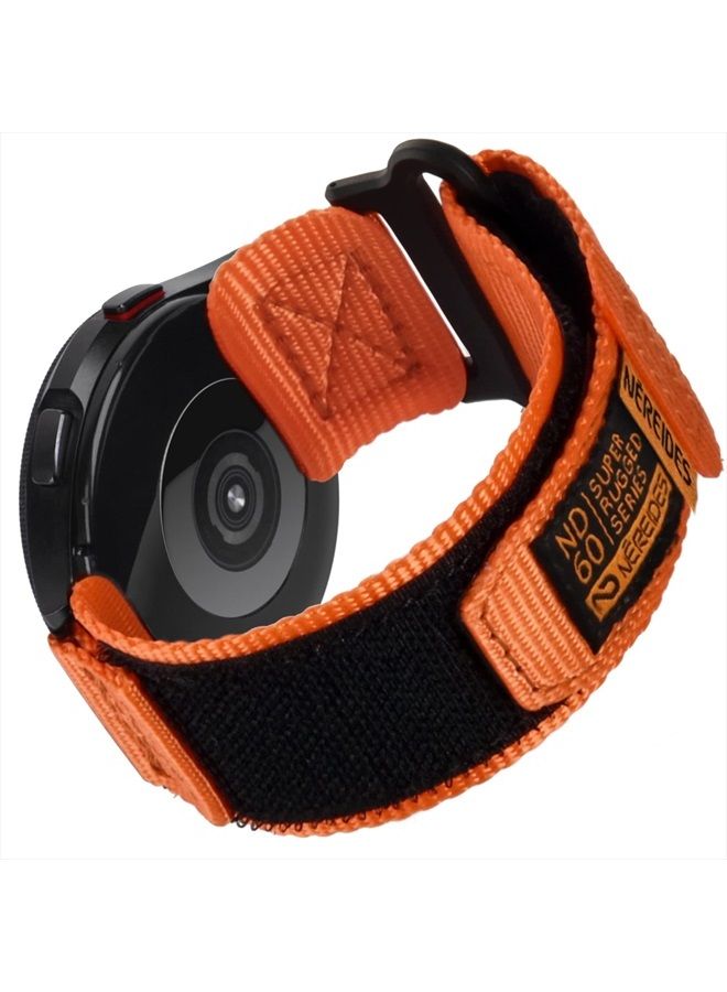 Nereides Band Compatible with Samsung Galaxy Watch 5 Pro 45mm/ Watch 4 & 5 40mm 44mm/ Watch 4 Classic 42mm 46mm, 20mm Rugged Nylon Woven Loop Sports Strap (L, Orange) - Image 1