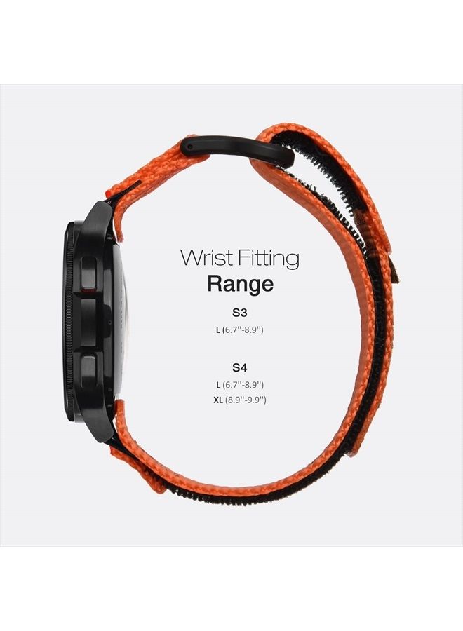 Nereides Band Compatible with Samsung Galaxy Watch 5 Pro 45mm/ Watch 4 & 5 40mm 44mm/ Watch 4 Classic 42mm 46mm, 20mm Rugged Nylon Woven Loop Sports Strap (L, Orange) - Image 5