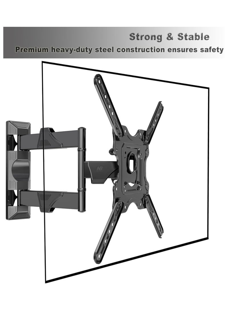 أن بي نورث بايو حامل جداري للتلفزيون كامل الحركة لمعظم شاشات الكمبيوتر واجهزة التلفزيون 32- 55 انش، امالة قابلة للتعديل، دوران. وزن يصل إلى 60 (32 انش الي 55 انش) - Image 2